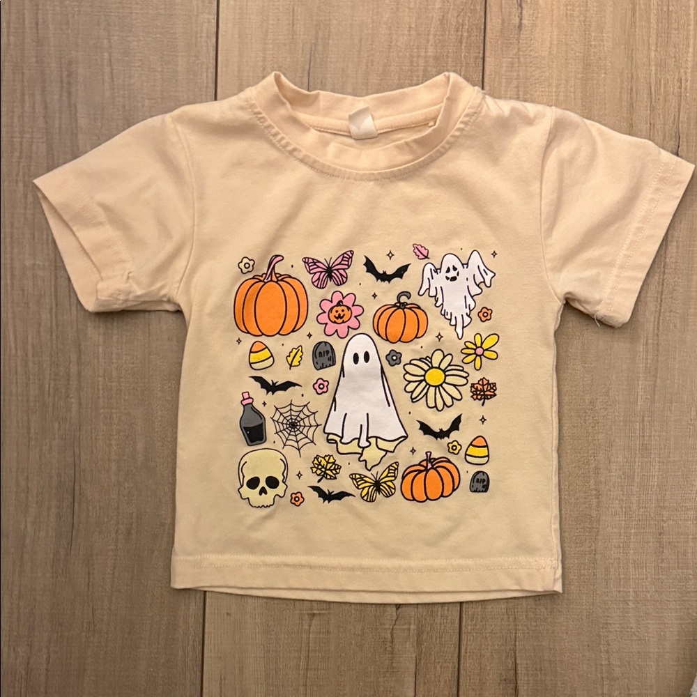 Cream Halloween Graphic T-Shirt